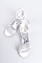 White Glittered Three Stone Girls' Heeled Shoes - 4