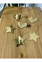 Set of 6 Gold Plexi Heart-Star Christmas Tree Ornaments - 3
