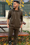 KHAKI 3 THREAD بدلة رياضية نسائية كبيرة الحجم (سميكة مع فرو من الداخل) - 5