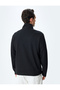 Kangaroo Pocket Long Sleeve Basic Half Zip Sweatshirt - 4