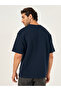 Quilted Texture Contrast Piping Insert Oversized T-Shirt - 4