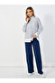 Striped Collared Shirt with Contrast Detail at The Bottom - 2