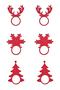 6-Piece Red Felt Decorative Christmas Tableware Presentation Napkin Ring Napkin Ring - 5