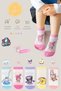 5 Pairs of Girls' Cartoon Character Cotton Socks Set