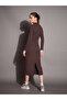 Ribbed Bodycon Midi Dress with Back Slit - 5