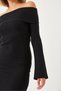 Women's Black Madonna Collar Spanish Sleeve Ribbed Dress 0201 60261176 - 6