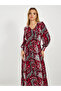 All-Over Print Long Sleeves A-Line Maxi Dress - 5