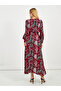 All-Over Print Long Sleeves A-Line Maxi Dress - 6
