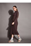 Ribbed Bodycon Midi Dress with Back Slit - 3