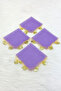 Lilac Gold Sequined Tulle Halay Handkerchief 5 Pieces, Bride Groom Wedding Henna Circumcision Promise Engagement Bride - 3