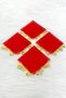 Red Gold Sequined Tulle Halay Handkerchief 5 Pieces, Bride Groom Wedding Henna Circumcision Promise Engagement Bride - 3