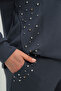 Women's Plus Size Smoked Stone Detailed Crew Neck Tracksuit Suit 65N38662 - 5
