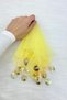 Yellow Gold Sequined Tulle Halay Handkerchief 10 Pieces, Bride Groom Wedding Henna Circumcision Promise Engagement Bride - 4