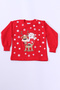 Children's New Year's Sweatshirt Santa Claus and Snowflake Printed Ribbed E29 Hcm00346