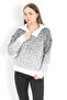 Women's Ecru Half Zipper Stand Collar 100% Acrylic Knitwear Sweater - 2104