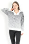 Women's Ecru Half Zipper Stand Collar 100% Acrylic Knitwear Sweater - 2104 - 2
