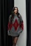 Anthracite Large Diamond Patterned Sweater - 2