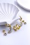 Women's Gold Zircon Detailed Set of 6 Earrings Does Not Tarnish