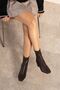 Women's Brown Stretch Boots Quality Ankle Medium Heeled Winter Boots - 5