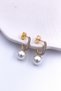 Women's Vip Steel Earrings with Non-Tarnish Pearl and Zircon Stone