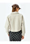 Classic Collar Snap Button Pocket Detailed Stamped Crop Jacket - 4
