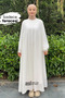 Asil Ferace Sufle Veil Set Ecru (Umre and Hajj Clothing) - 5