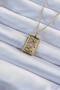 316L Steel Chain Antique Color Pink Enamel Figured Tarot Necklace Tj-Bko9231