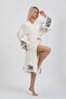 Natural 100% Cotton Lotus Flower Printed Kimono Robe Dressing Gown - 3