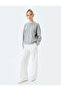 Crew Neck Basic Long Sleeve Oversize Sweatshirt - 2