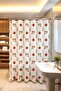 Bathroom Curtain, Red Autumn Flowers Pattern Shower Curtain, Bathtub Curtain 175X200Cm - 2