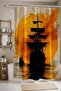 Bathroom Curtain, Ship at Sunset Pattern Shower Curtain, Bathtub Curtain 175X200Cm - 3