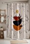 Bathroom Curtain, Bohemian Geometric Half Moons Pattern Shower Curtain, Bathtub Curtain 175X200Cm - 3