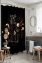 Bathroom Curtain, Bohemian Cat in the Galaxy Pattern Shower Curtain, Bathtub Curtain 175X200Cm