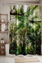 Bathroom Curtain, Vibrant Palms Pattern Shower Curtain, Bathtub Curtain 175X200Cm