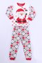 Children's New Year's Pajama Set with Christmas Santa Printed Ribbon D8 - 2