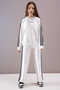Ecru Wide-Legged Girls' Tracksuit Set with Stripes on the Sides 19871