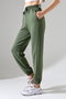 Women's Modal Fabric High Waist Double Pocket Soft Textured Rubber Leg Detailed Sweatpants - 3