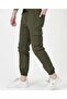 Linen Cargo Pocket Canvas Trousers with Elastic Waist