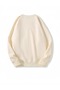 Women's Beige Beeyanbuy Printed Crew Neck Oversize Sweatshirt - 3