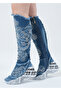 Women's Denim Stone Boots 6063 - 4