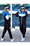 Boy's Hooded Zippered 2Ip Bottom Top Tracksuit Set