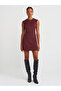 90908 Burgundy Stitched Mini Dress - 3