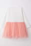 Girl's Long Sleeve Dress with Bow, Cute Owl Print, 1.5-5 Years Old, Ecru - 8