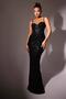 Glop Detailed Black Draped Maxi Dress - Sequin Embroidered - 2