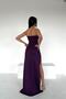 Purple Heart Collar Deep Slit Detailed Scuba Fabric Dress - 5