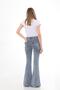 Maternity Stretchy Front Slit Spanish Leg Jeans with Elastic Waistband Blue Snow - 4