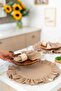 6-Piece 100% Dak Linen Round Ruffle Detailed American Service Plate/Supla Brown - 2