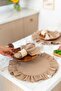 6-Piece 100% Dak Linen Round Ruffle Detailed American Service Plate/Supla Brown