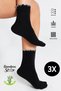 Bamboo Women's White Ruffled Elastic Seamless Women's Socks 3-Piece Black Socks/Non-Marking/Non-Tightening Socks