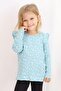 Girl's Long Sleeve T-Shirt Floral Patterned Ruffle Shoulder 2-6 Years, Water Green